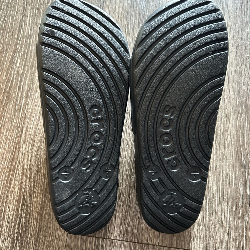 Crocs Unisez Black Slide Sandals - Sz 8/6 - Picture 2 of 2